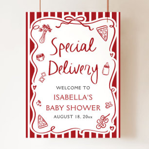 Italian Special Delivery Baby Shower Welcome Sign