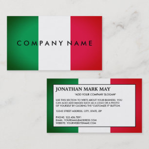 Italian Spotlight Effect Flag, Italy Business Card