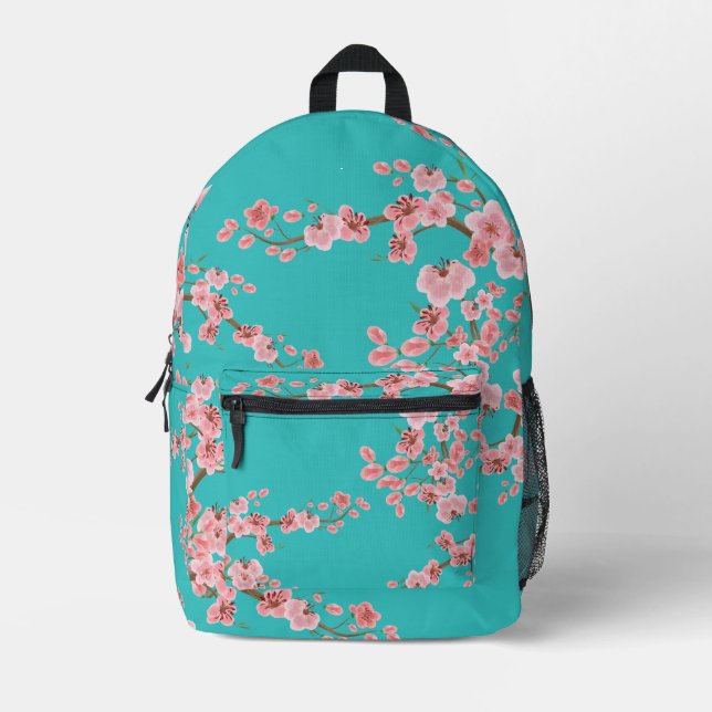 Italian Spring Cherry Blossom Watercolor Backpack (Front)