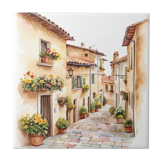 Italian Spring Clipart Ceramic Tile (Front)