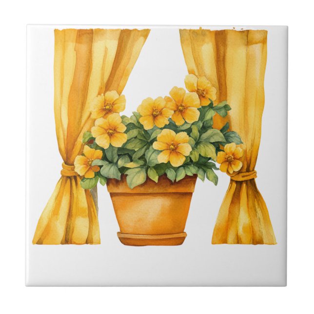 Italian Spring Clipart Ceramic Tile (Front)