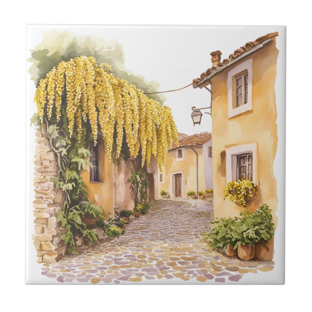 Italian Spring Clipart Ceramic Tile (Front)