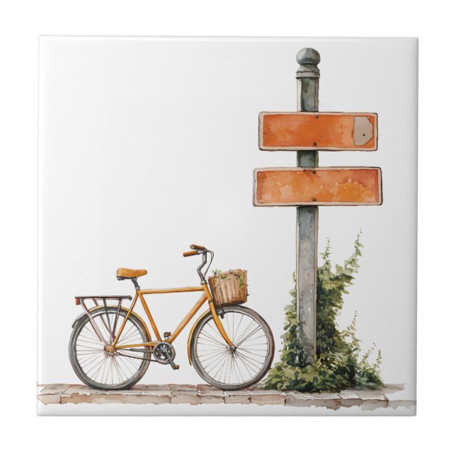 Italian Spring Clipart Ceramic Tile (Front)