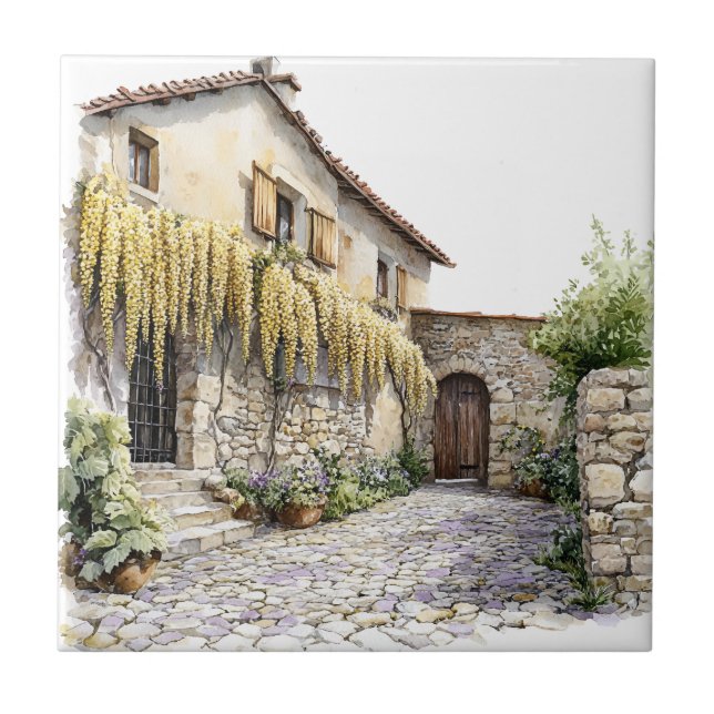 Italian Spring Clipart Ceramic Tile (Front)