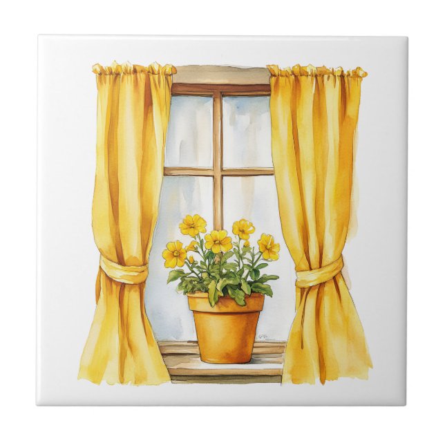 Italian Spring Clipart Ceramic Tile (Front)