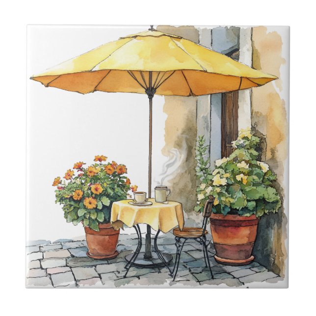 Italian Spring Clipart Ceramic Tile (Front)