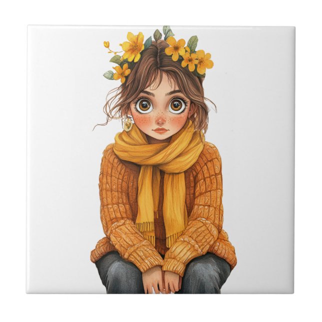 Italian Spring Clipart Ceramic Tile (Front)