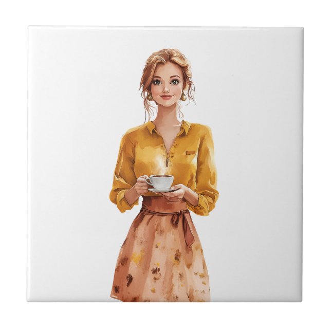 Italian Spring Clipart Ceramic Tile (Front)