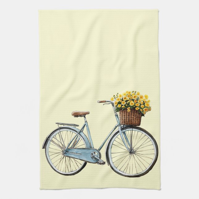 Italian Spring Clipart Tea Towel (Vertical)