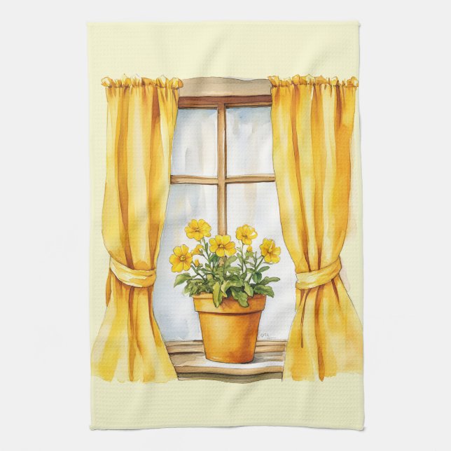 Italian Spring Clipart Tea Towel (Vertical)