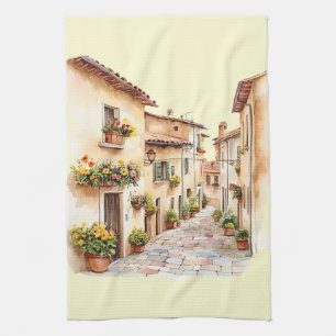 Italian Spring Clipart Tea Towel