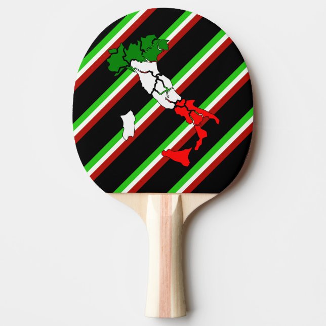 Italian stripes flag ping pong paddle (Front)