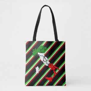 Italian stripes flag tote bag
