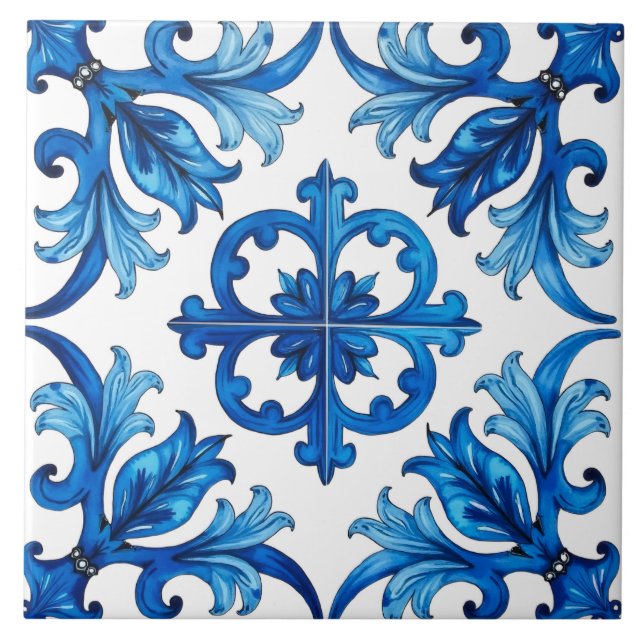 Italian style,Mediterranean,mosaic,blue, Ceramic Tile (Front)
