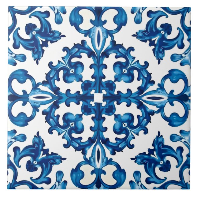 Italian style,Mediterranean,mosaic,blue, Ceramic Tile (Front)