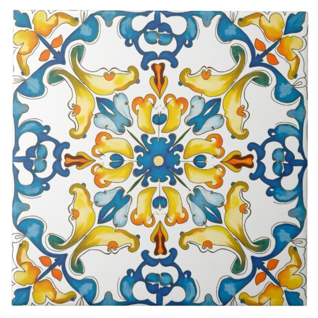 Italian style,Mediterranean,mosaic,blue, Ceramic Tile (Front)