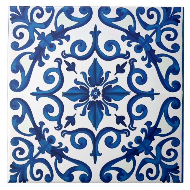 Italian style,Mediterranean,mosaic,blue, Ceramic Tile (Front)