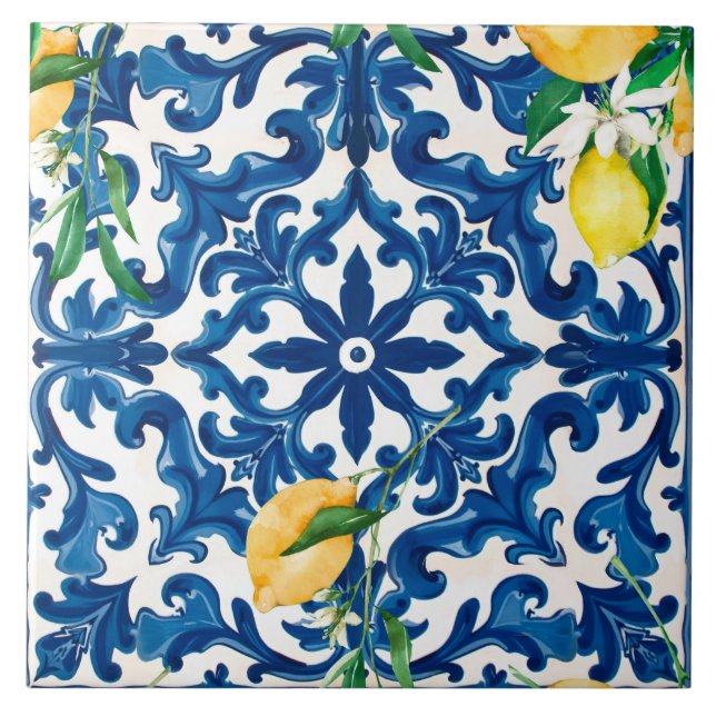Italian style,Mediterranean,mosaic,blue, Ceramic Tile (Front)