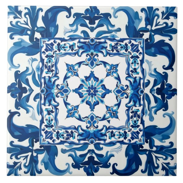 Italian style,Mediterranean,mosaic,blue, Ceramic Tile (Front)