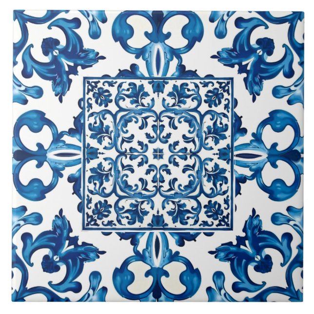 Italian style,Mediterranean,mosaic,blue, Ceramic Tile (Front)