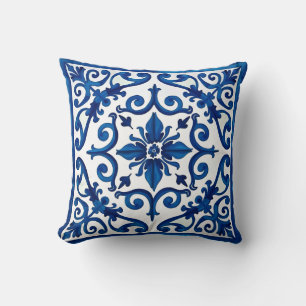 Italian style,Mediterranean,mosaic,blue, Cushion