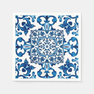 Italian style,Mediterranean,mosaic,blue, Napkin