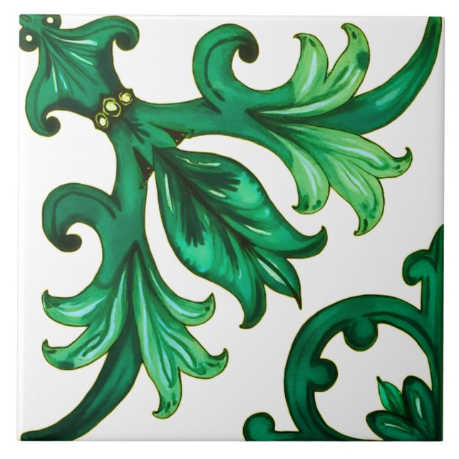 Italian style,mosaic,green  ceramic tile (Front)