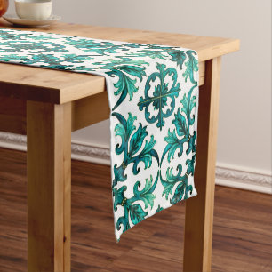 Italian style,mosaic,green medium table runner