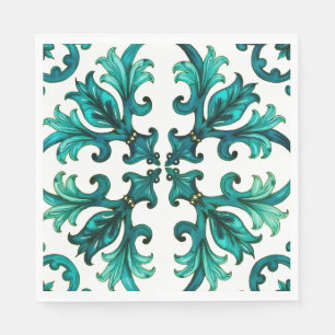 Italian style,mosaic,green  napkin