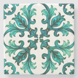 Italian style,mosaic,green stone coaster