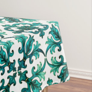 Italian style,mosaic,green tablecloth