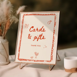 Italian Style Orange Hand Drawn Cards and Gifts Poster