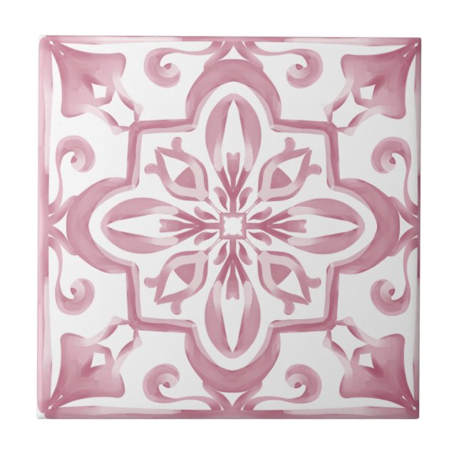 Italian style,pink,mediterranean tiles, ceramic tile (Front)