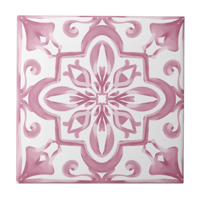Italian style,pink,mediterranean tiles, ceramic tile (Front)