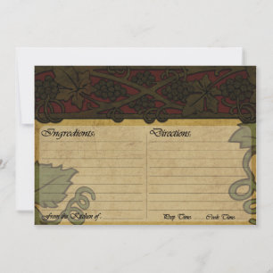 Italian Style Recipe Card