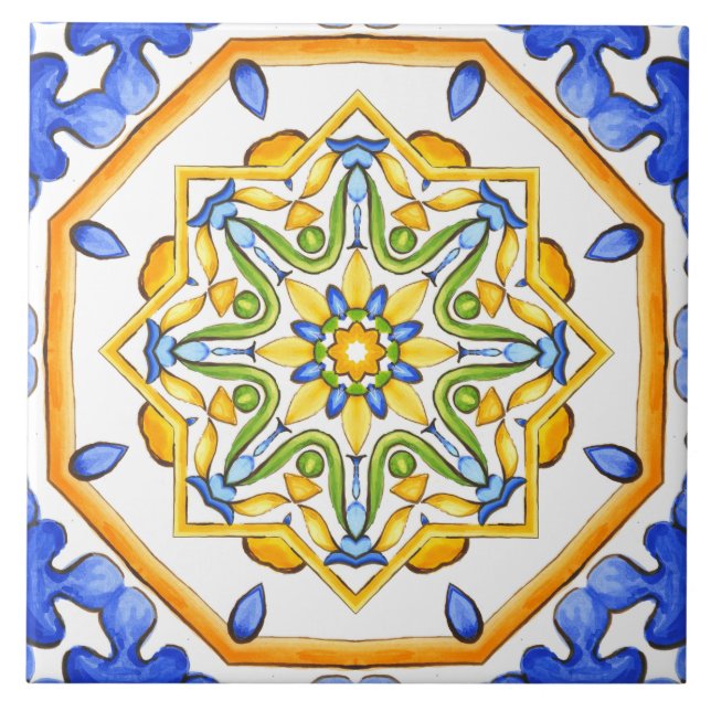 Italian style,tiles,majolica All-Over Print Ceramic Tile (Front)
