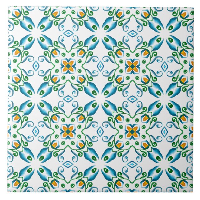 Italian style,tiles,majolica, All-Over Print Ceramic Tile (Front)