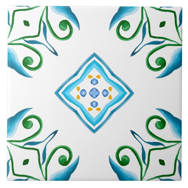Italian style,tiles,majolica, All-Over Print Ceramic Tile (Front)