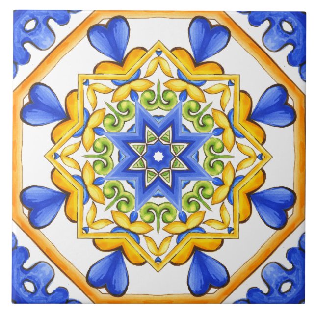 Italian style,tiles,majolica All-Over Print Ceramic Tile (Front)