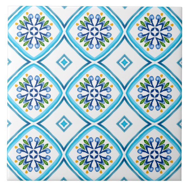 Italian style,tiles,majolica, All-Over Print Ceramic Tile (Front)