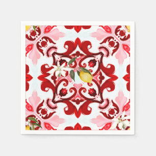 Italian style,tiles,majolica,lemon ,All-Over Print Napkin