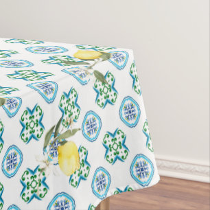 Italian style,tiles,majolica,lemon ,All-Over Print Tablecloth