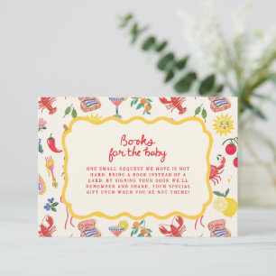 Italian Summer Books for Baby Insert Mediterranean RSVP Card
