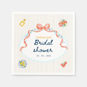 Italian summer bridal shower napkin