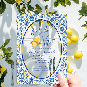 Italian Summer La Dolce Vita Bridal Shower Acrylic Invitations