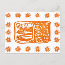 Italian Summer Linocut Design - Tinned Sardines