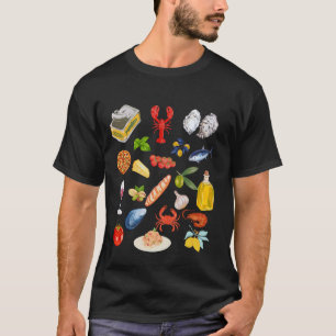Italian summer Sardines tinned fish tomato girl fo T-Shirt