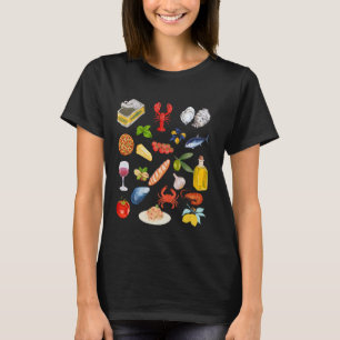Italian summer Sardines tinned fish tomato girl fo T-Shirt