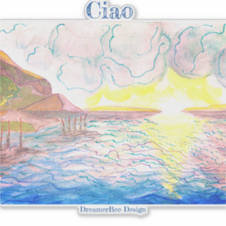 Italian Sunset Watercolor  Sticker