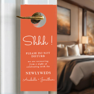 Italian Sunset Wedding Welcome Do Not Disturb Door Hanger